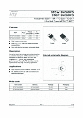 DataSheet STGW19NC60WD pdf